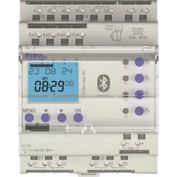 Theben TR 644 top3 BLE RC digitálne časové relé, ročný program, 2-kanálový, DIN lišta 6440330