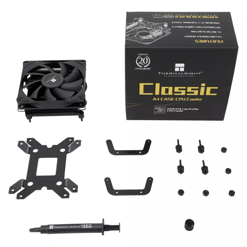 Thermalright AXP90-X36 Black Low Profile chladič CPU, 92mm PWM ventilátor, ITX, Intel & AMD