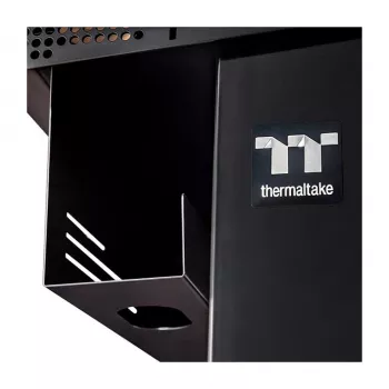 Thermaltake Level 20 Battle Station herný stôl – oceľový rám v tvare Z, doska z MDF s karbónovým efektom, nosnosť 100kg, čierny