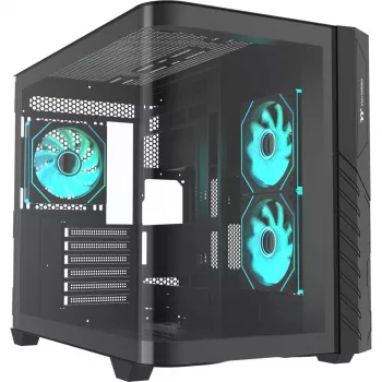 Thermaltake Vision 330 CR ARGB SE Edition Mid Tower puzdro, čierna, 3x tvrdené sklenené panely, 3x CT140 ARGB ventilátory