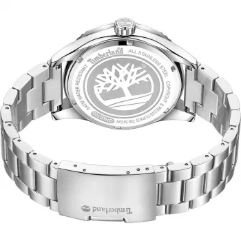Timberland pánske analógové quartz hodinky TDWGH0010503 46 mm nerezové oceľové puzdro hnedý kožený remienok modrý ciferník