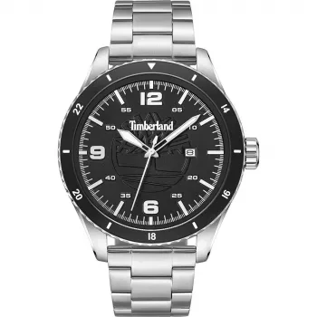 Timberland pánske analógové quartz hodinky TDWGH0010503 46 mm nerezové oceľové puzdro hnedý kožený remienok modrý ciferník