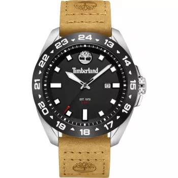 Timberland pánske Henniker II analógové quartz hodinky 44 mm nerezové oceľové puzdro hnedý kožený remienok TDWGB0029401