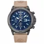 Timberland pánske Henniker II analógové quartz hodinky TDWGF9002902 46 mm modrý ciferník hnedý kožený náramok