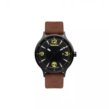 Timberland pánske quartz analógové hodinky TDWGA2100902 43 mm nerezové puzdro hnedý kožený náramok