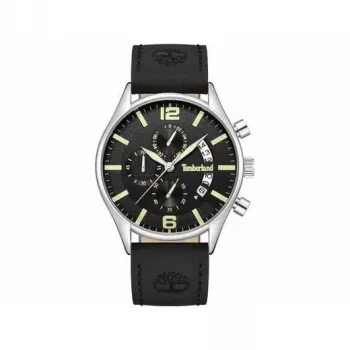 Timberland pánske quartz analógové hodinky TDWGC9001201 43 mm puzdro z nerezovej ocele čierny ciferník hnedý kožený remienok
