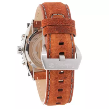 Timberland pánske hodinky TBL1331JS-02C 45 mm oceľ quartz analógové čierny ciferník hnedý kožený remienok