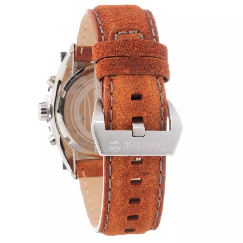 Timberland pánske hodinky TBL1331JS-02C 45 mm oceľ quartz analógové čierny ciferník hnedý kožený remienok