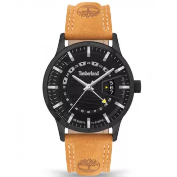 Timberland pánske hodinky TDWGB2201504 Henniker II 42 mm modrý ciferník hnedý kožený remienok quartz