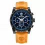 Timberland pánske hodinky TDWGF2230406M 46 mm nerezová oceľ modrý ciferník hnedý kožený remienok