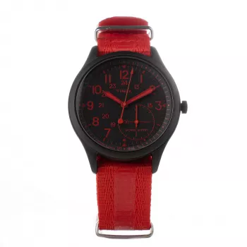 TIMEX pánske hodinky TW2V10900LG 41 mm zelený kožený remienok čierny ciferník