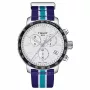TISSOT PRS 516 pánsky švajčiarsky quartzový chronograf 42mm strieborný ciferník hnedý kožený remienok T095417170373