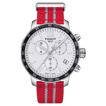 TISSOT T-Sport Chrono XL Classic pánske hodinky 42mm strieborný ciferník modrý textilný remienok Swiss Quartz chronograf T09541717037