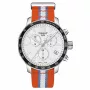 TISSOT T-Sport Quickster pánsky švajčiarsky quartzový chronograf 42mm biely ciferník biely silikónový remienok T09547170371