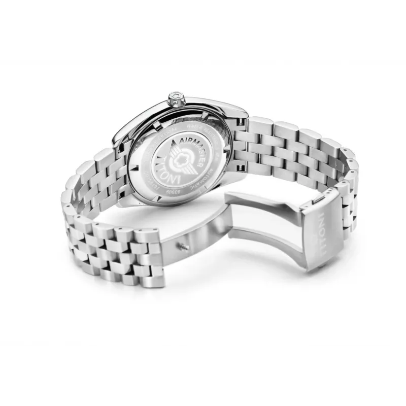 TITONI Airmaster pánske automatické hodinky 83909S-063 38,5 mm nehrdzavejúca oceľ strieborný ciferník