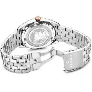 TITONI Airmaster pánske Swiss automatické hodinky 878SRG-657 41mm ružové zlato PVD nerezová oceľ hnedá koža