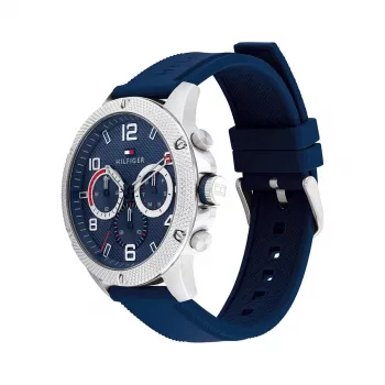 Tommy Hilfiger pánske 1792027 analógové quartz hodinky 44mm modrý ciferník strieborná ušľachtilá oceľ