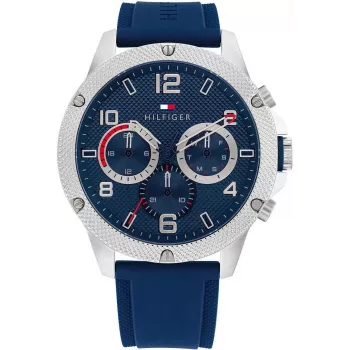 Tommy Hilfiger pánske 1792027 analógové quartz hodinky 44mm modrý ciferník strieborná ušľachtilá oceľ