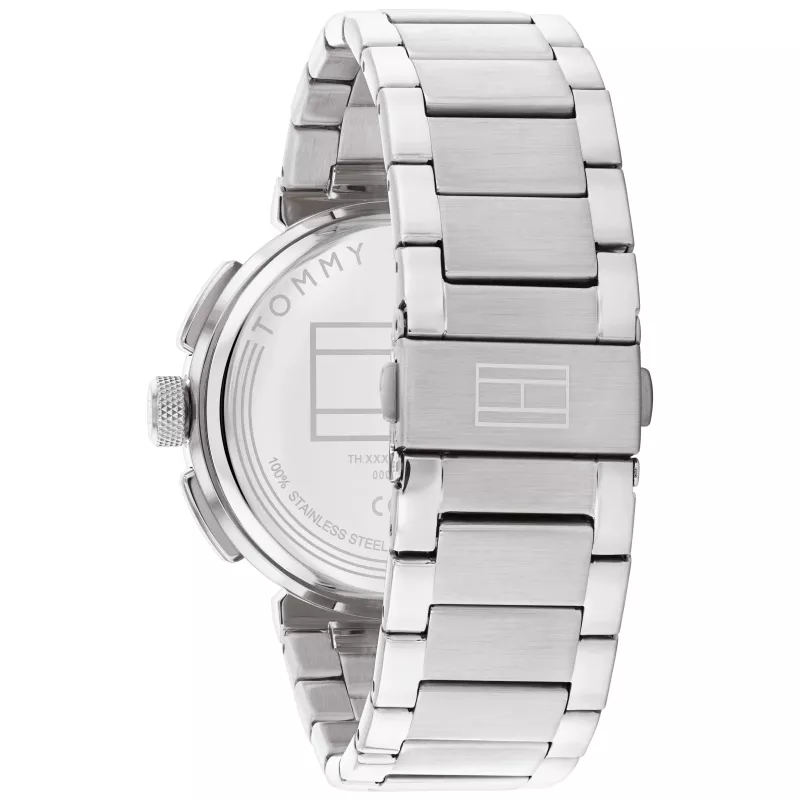 Tommy Hilfiger pánske analógové quartzové hodinky 1792117 44mm nehrdzavejúca oceľ modrý ciferník strieborný remienok