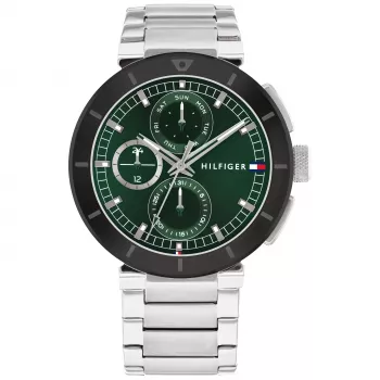 Tommy Hilfiger pánske analógové quartzové hodinky 1792117 44mm nehrdzavejúca oceľ modrý ciferník strieborný remienok