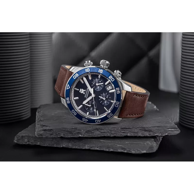 Tommy Hilfiger pánske hodinky Damon Quartz 1792163 41 mm nerezová oceľ modrý ciferník
