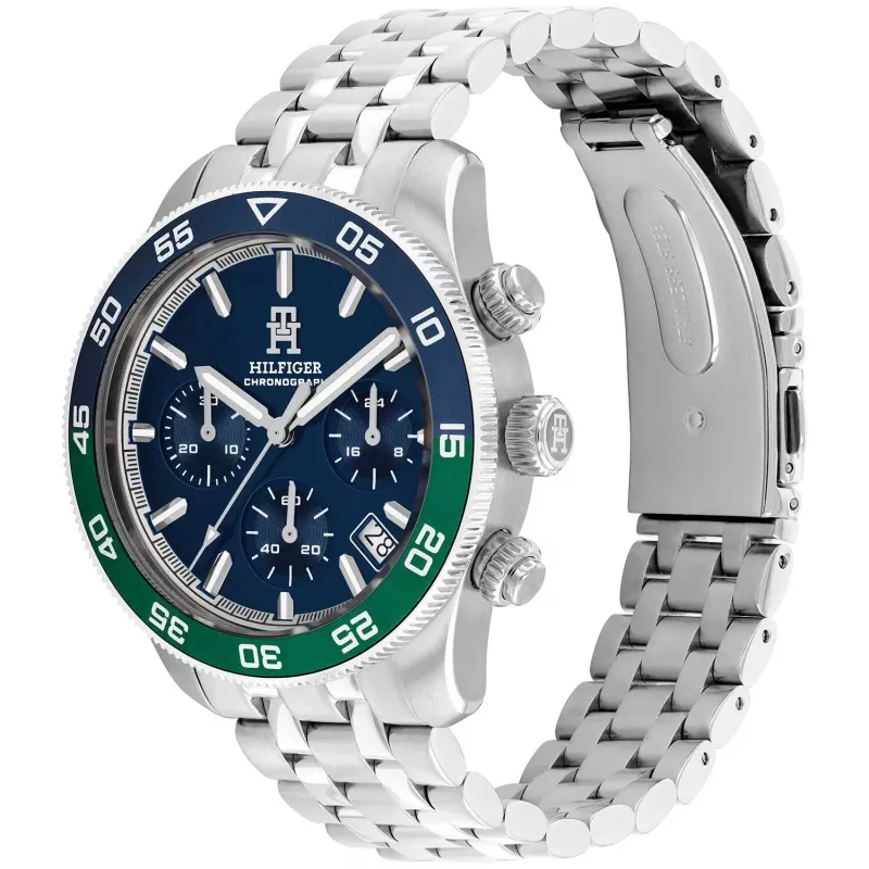 Tommy Hilfiger pánske hodinky Damon quartz 1792185 41mm modrý ciferník oceľ