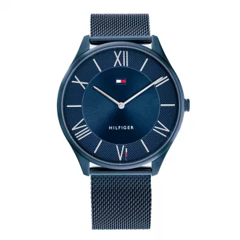 Tommy Hilfiger pánske Decker quartz hodinky 1710514 43 mm modrý ciferník hnedá koža