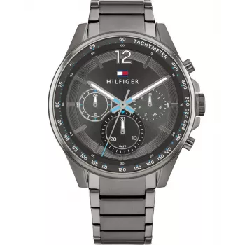 Tommy Hilfiger pánske hodinky Decker quartz 1791975 44 mm modrý ciferník nerezová oceľ mesh