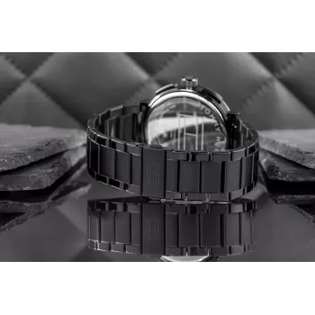 Tommy Hilfiger pánske hodinky Decker quartz 44 mm oceľ modrý ciferník hnedá koža