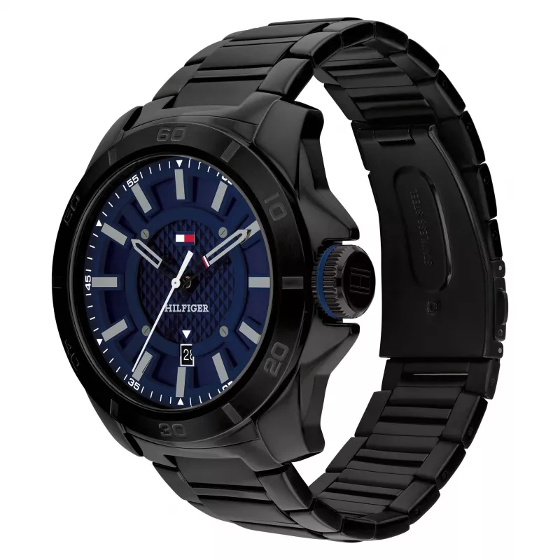 Tommy Hilfiger pánske quartzové analógové hodinky 1792139 49 mm modré silikónové