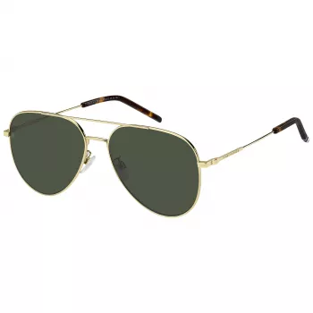 Tommy Hilfiger pánske TH2111GSJ5G obdĺžnikové slnečné okuliare - lesklý čierny rám, sivé šošovky, 60/16/150 mm