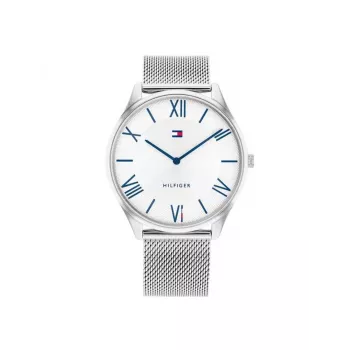 TOMMY HILFIGER pánske hodinky 1710512 43 mm modrý ciferník hnedý kožený remienok