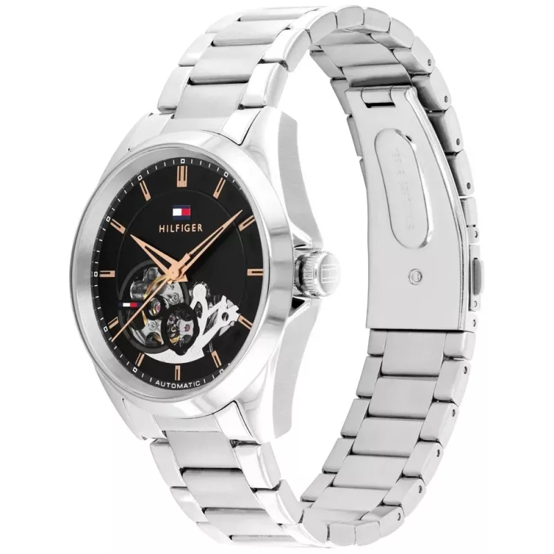 Tommy Hilfiger pánske hodinky 1710718 39 mm modrý ciferník hnedý kožený remienok