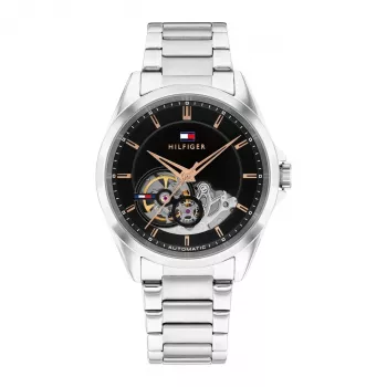 Tommy Hilfiger pánske hodinky 1710718 39 mm modrý ciferník hnedý kožený remienok