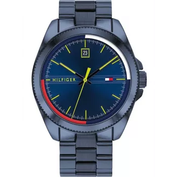 Tommy Hilfiger pánske hodinky TH1791689 44 mm modrý ciferník hnedý kožený remienok