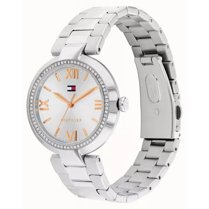 Tommy Hilfiger dámske hodinky Pippa quartz 34 mm strieborné oceľové mesh