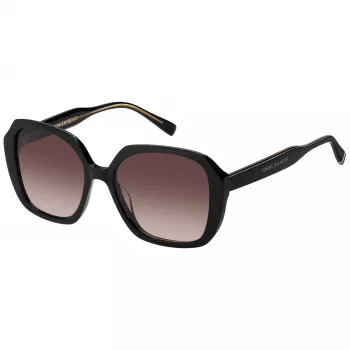 Tommy Hilfiger dámske slnečné okuliare TH-2105-S-807 - čierny rám, sivé šošovky, 54 mm