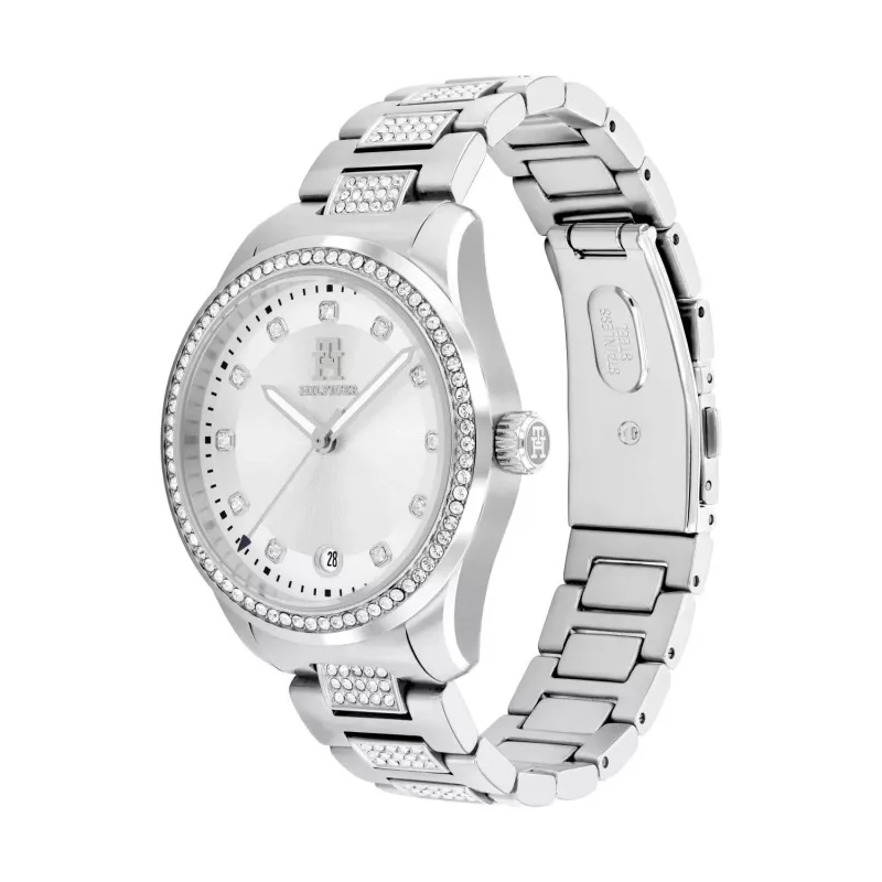 TOMMY HILFIGER dámske hodinky 1782757 (36mm) - strieborný oceľový mesh remienok