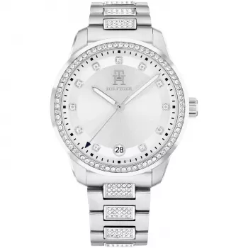 TOMMY HILFIGER dámske hodinky 1782757 (36mm) - strieborný oceľový mesh remienok