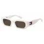 TOMMY JEANS TJ-0099-S-VK6 unisex obdĺžnikové slnečné okuliare, čierny rám, dymovosivé sklá, 53/20/145 mm
