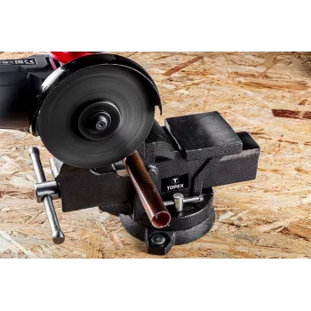 TOPEX otočný zverák pre zámočníkov 125 mm s 360° otočnou základňou a nákovou