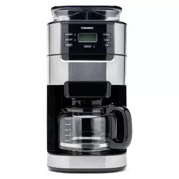 Tornado TCM1025A-GS filtrovací kávovar s mlynčekom, 1,25 l, 1000 W, nerez/čierna