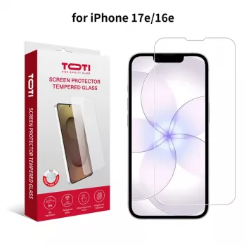 TOTI tvrdené sklo 2D ochranné sklo displeja Full Cover pre iPhone 16e/17e transparentné