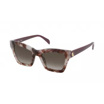 TOUS dámske slnečné okuliare STOC17-520Z02 Havana acetát hranatá obruba hnedé gradientné sklá 52/20/140 mm