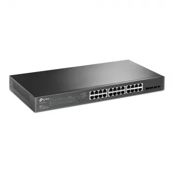 TP-Link JetStream 28-port Gigabit Smart PoE+ switch s 24-PoE+ portami a 4 SFP slotmi