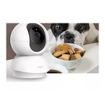 TP-Link Tapo C200 Pan/Tilt WLAN bezpečnostná kamera, 1080p Full HD, 360° otáčanie, 114° naklápanie, nočné videnie, obojsmerný zvuk, microSD slot, funguje s Alexa & Google Assistant, biela