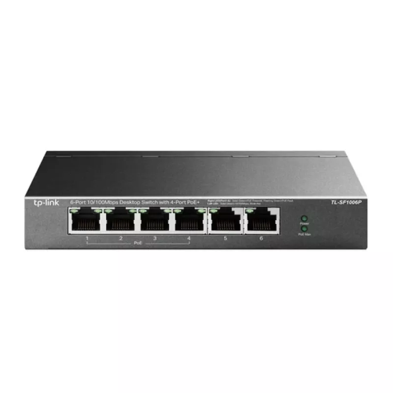 TP-LINK TL-SF1006P 6-portový 10/100 Mbps desktop switch so 4-portovým PoE+ (67W)