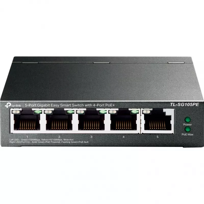 TP-Link TL-SG105PE Easy Smart Gigabit switch so 4-portovým PoE+