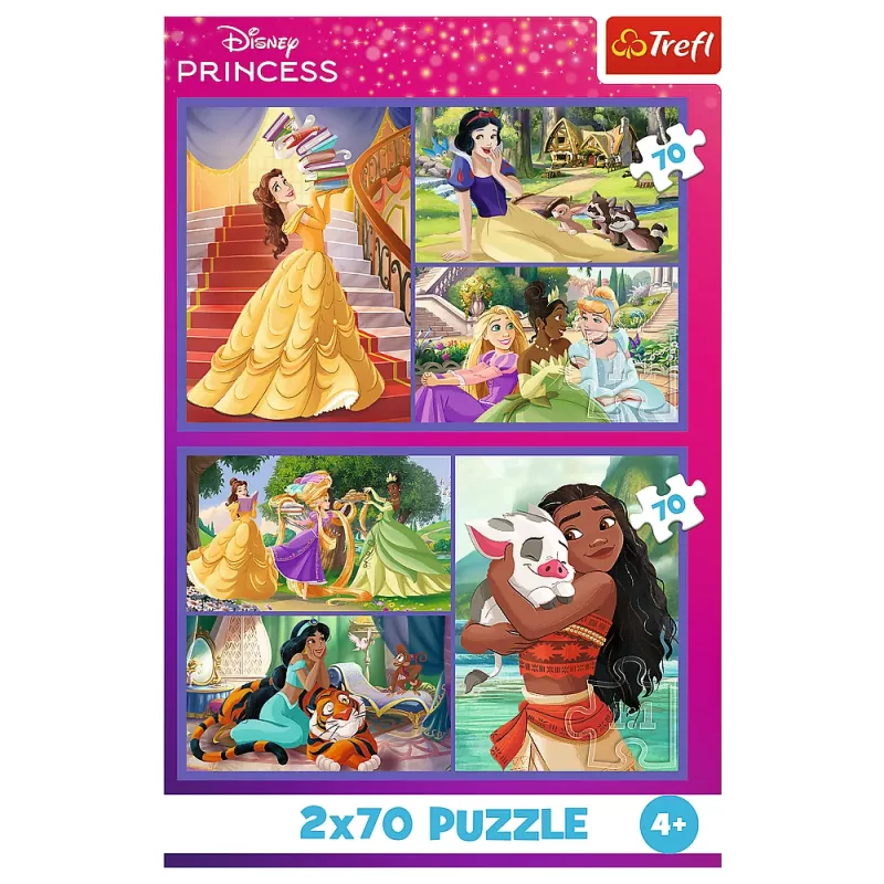 TREFL Puzzle - 2x70 - Rozprávkové dni - Disney Princess 34440