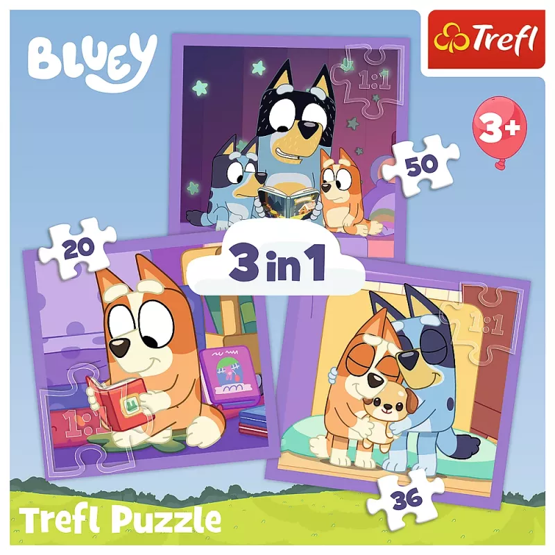 TREFL PUZZLE 3 v 1 Puzzle - Meet Bluey
